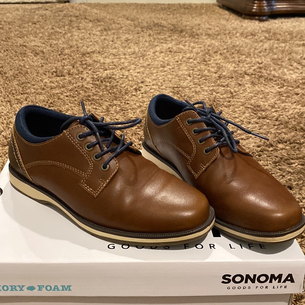 Sonoma cognac dress shoe for boys